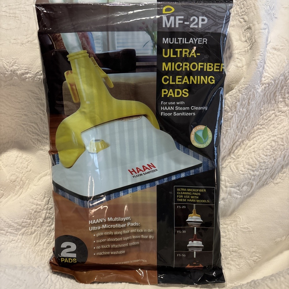 NEW! HAAN MF-2P Multilayer Ultra Microfiber Cleaning Pads 2pk Mop Sweep Blue